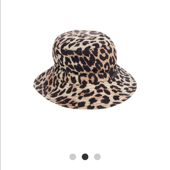 Ganni Cotton Leopard Poplin Bucket Hat main image 4